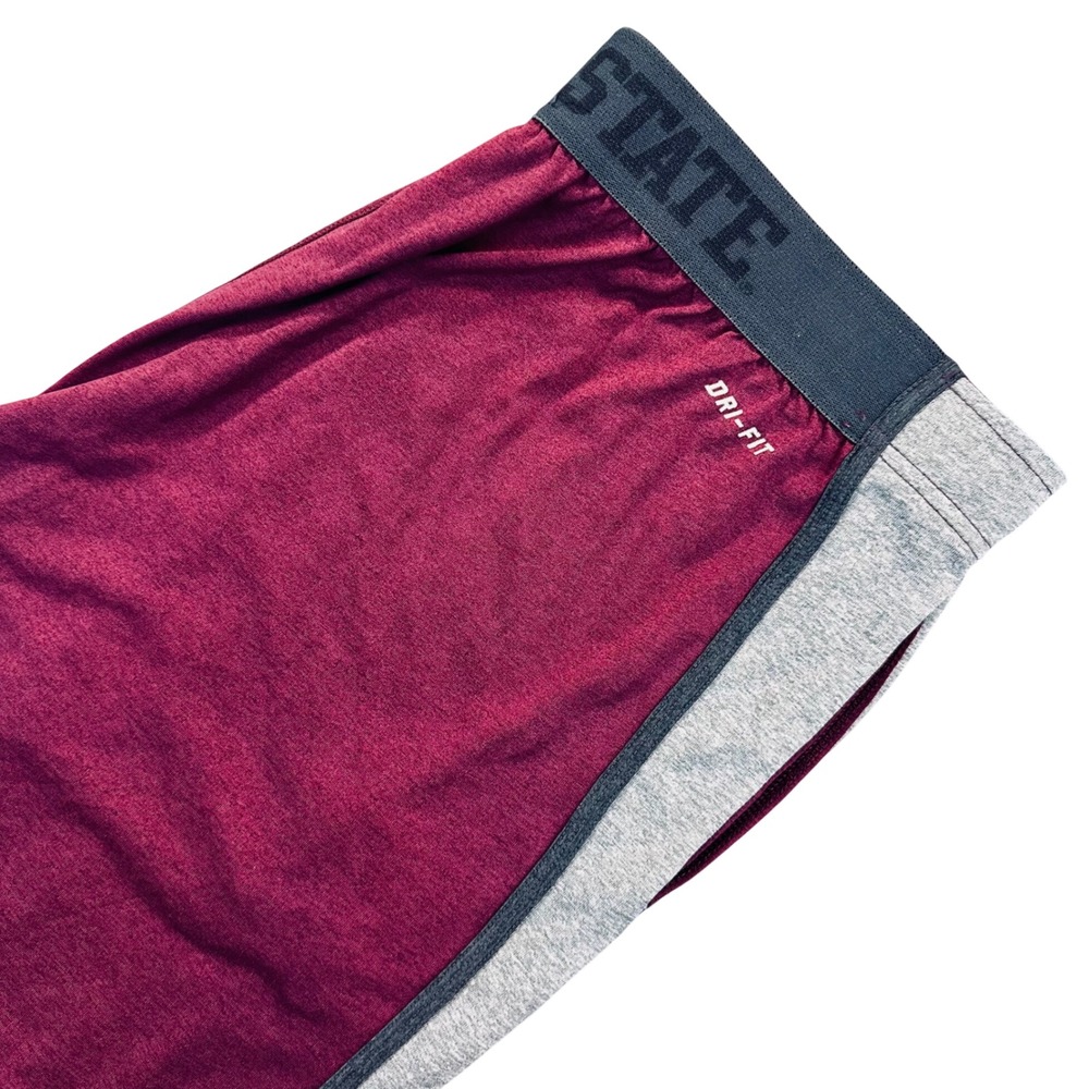 Nike Team Apparel Arizona State Sun Devils Dri-FIT Shorts Mens L Maroon Grey Gym